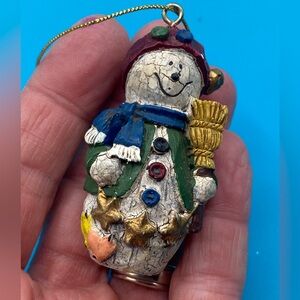 Vintage Resin Snowman Ornament
